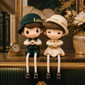 Polyresin Doll Style Sitting Couple Showpiece