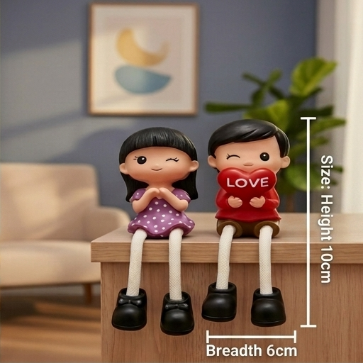 Polyresin Aesthetic Heart Holding Couple Showpiece