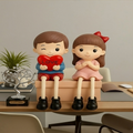 Polyresin Hand Painted Heart Sitting Couple Showpiece