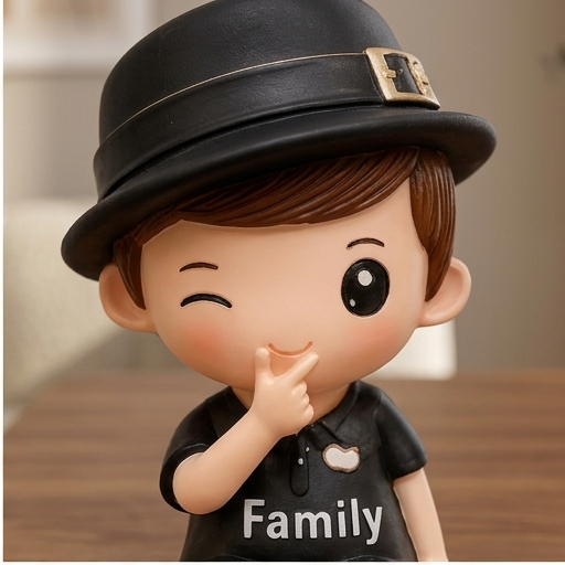 Polyresin Boy Girl Seated Heart Couple Showpiece