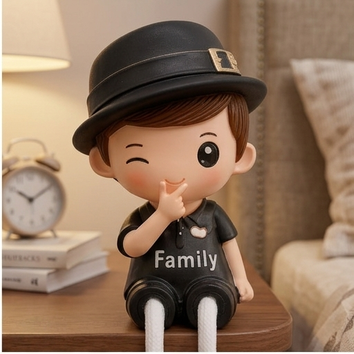 Polyresin Glossy Seated Together Couple Showpiece
