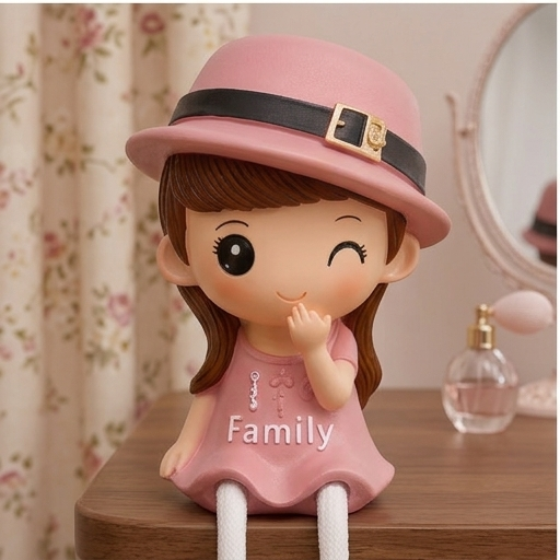 Polyresin Glossy Seated Together Couple Showpiece