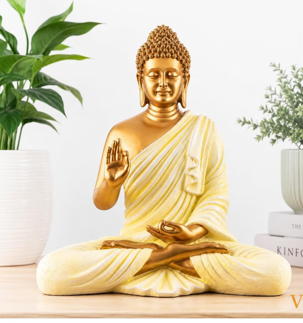 15-Inch Meditating Buddha Statue – Handcrafted Polyresin Idol for Home Decor & Peace