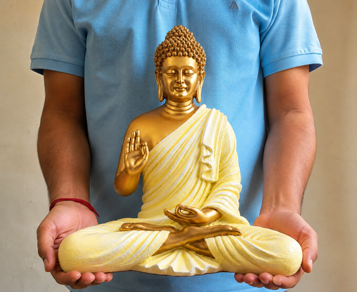 15-Inch Meditating Buddha Statue – Handcrafted Polyresin Idol for Home Decor & Peace