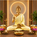15-Inch Meditating Buddha Statue – Handcrafted Polyresin Idol for Home Decor & Peace
