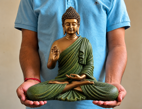 15-Inch Meditating Buddha Statue – Handcrafted Polyresin Idol for Home Decor & Peace