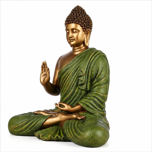 15-Inch Meditating Buddha Statue – Handcrafted Polyresin Idol for Home Decor & Peace
