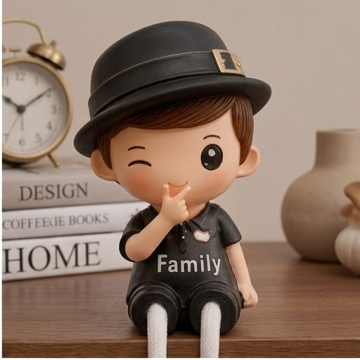 Polyresin Sweet Sitting Together Couple Showpiece