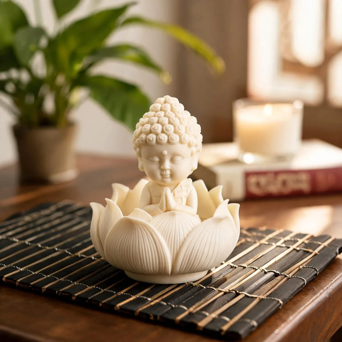 Baby Lotus Buddha Statue – Handcrafted Meditating Monk Figurine for Home Decor & Vastu